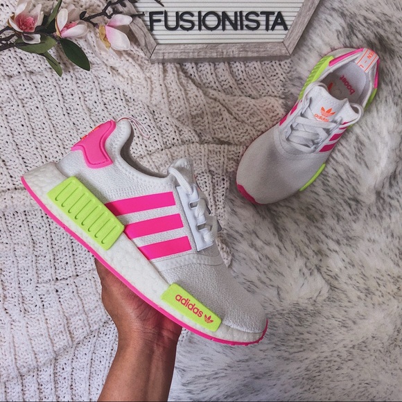 ‼️sold‼️NWT🍭 Adidas NMD R1 Hot Pink/Yellow 6W - Picture 7 of 10